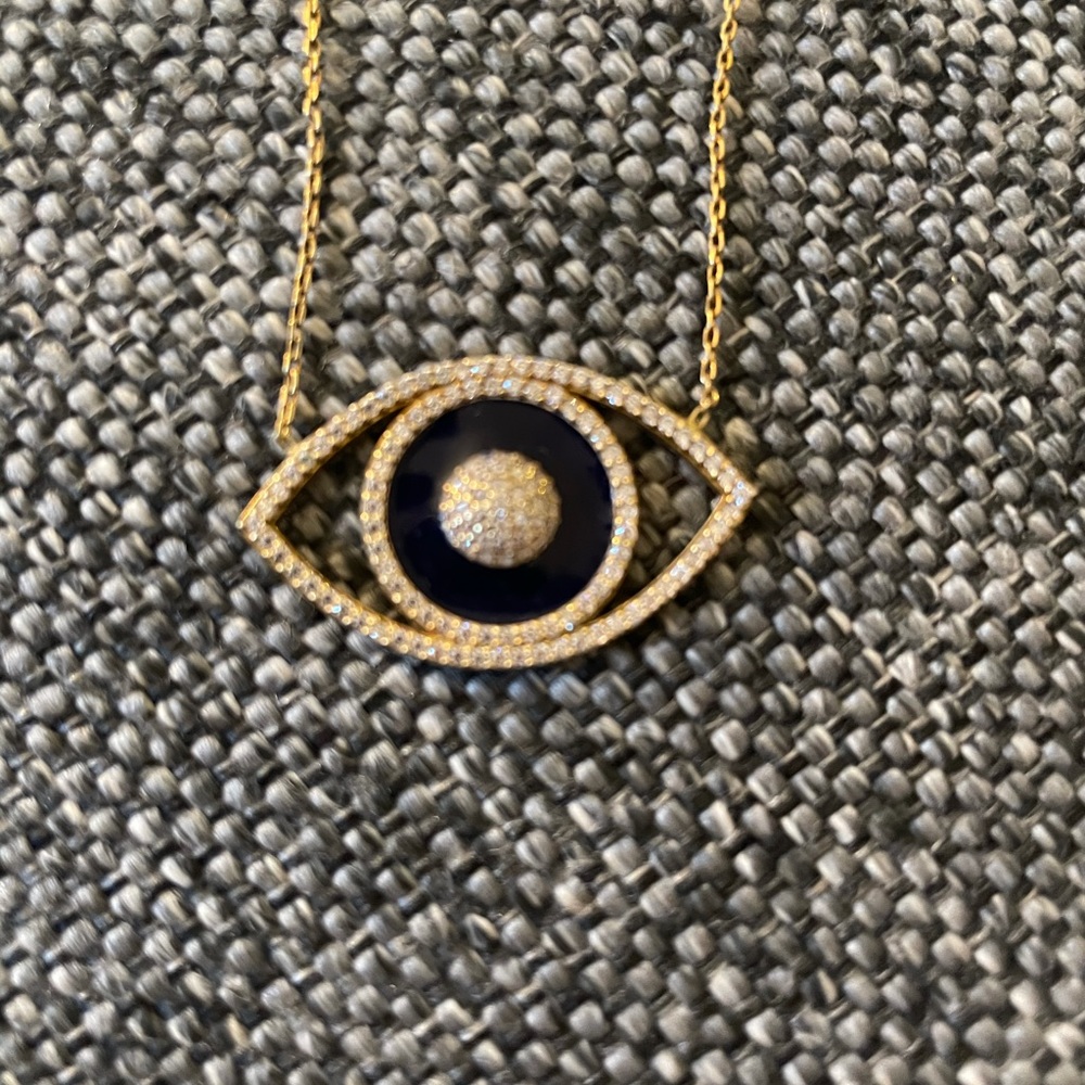 Evil eye gold plated necklace